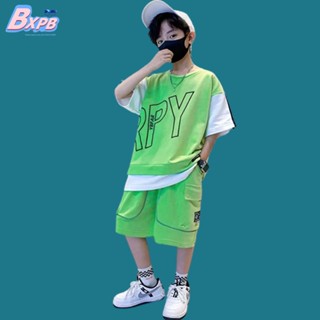 Bxpb- ชุดกีฬา เสื้อแขนสั้น และกางเกง ทรงหลวม ระบายอากาศ ใส่สบาย แฟชั่นฤดูร้อน สําหรับเด็ก 110-170