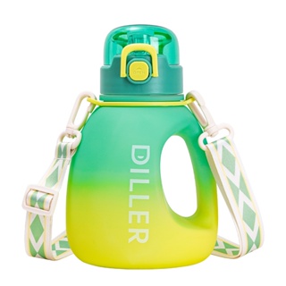 Diller ขวดน้ํา ขนาดใหญ่ ปลอด BPA พร้อมหลอดดูด และหลอดดูด 1200 มล. D2313 สําหรับออกกําลังกาย ยิม กลางแจ้ง