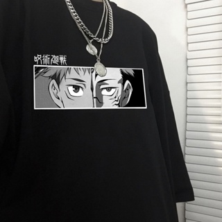 Streetwear Jujutsu Kaisen Anime print aesthetic female t-shirt Harajuka O-neck oversize hip hop casual tees gothic _03