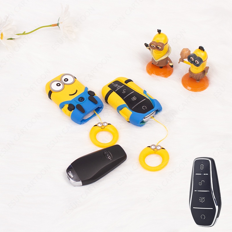 เคสกุญแจรีโมทรถยนต์-แบบนิ่ม-ลายการ์ตูนมินเนี่ยน-สําหรับ-byd-atto3