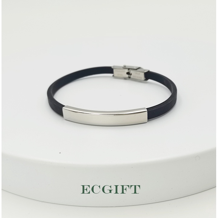 ecgift-br025-กําไลสลักชื่อ-สร้อยข้อมือ-สเตนเลส-ซิลิโคน-ซิลิโคนสร้อยข้อมือเครื่องประดับส่วนบุคคลสําหรับผู้ชาย