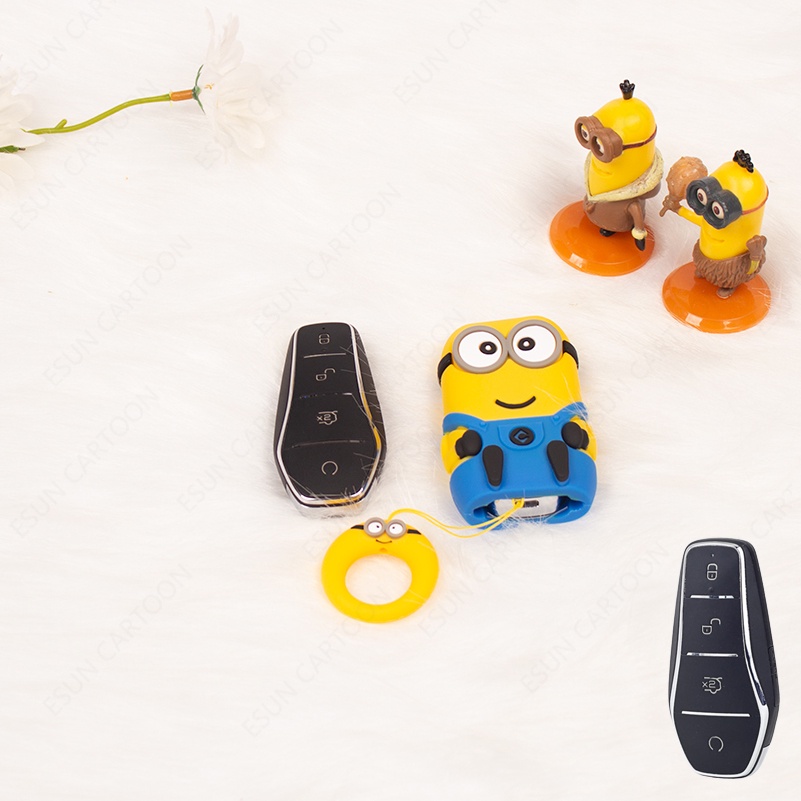 เคสกุญแจรีโมทรถยนต์-แบบนิ่ม-ลายการ์ตูนมินเนี่ยน-สําหรับ-byd-atto3