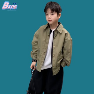 Bxpb- เสื้อเชิ้ตแขนยาว ผ้าฝ้ายแท้ ทรงหลวม คุณภาพสูง สไตล์เกาหลี เรียบง่าย สําหรับเด็ก 100-160