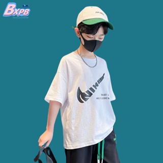 Bxpb เสื้อยืดแขนสั้นลําลอง ผ้าฝ้ายแท้ ทรงหลวม พิมพ์ลาย คุณภาพสูง แฟชั่นฤดูร้อน สําหรับเด็กผู้ชาย และผู้หญิง 100-170