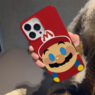 ฟิล์มแข็ง เคส iphone 14promax 11 13 12 7Plus 8 X XS Max การ์ตูนมาริโอ้ เคสโทรศัพท์