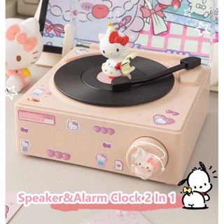 Sanrio 2-in-1 นาฬิกาปลุก ลําโพงบลูทูธ อัจฉริยะ ลาย Hello Kitty Cinnamoroll Melody Pochacco น่ารักมาก สไตล์เรโทร คุณภาพเสียงสเตอริโอ HD ของขวัญวันเกิด DIY