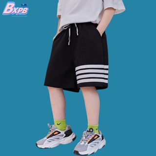 Bxpb- กางเกงขาสั้น ผ้าฝ้าย พิมพ์ลายทาง ทรงหลวม สไตล์เกาหลี สําหรับเด็ก 110-170