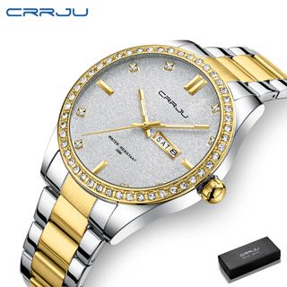 crrju-นาฬิกาข้อมือควอตซ์แฟชั่น-สายแสตนเลส-เรืองแสง-กันน้ํา-สําหรับผู้ชาย-5008