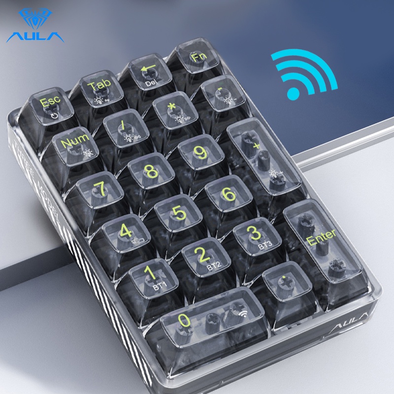 AULA F21 Mini Digital Hotswappable Mechanical Keyboard 21 คีย์บลูทูธ ...