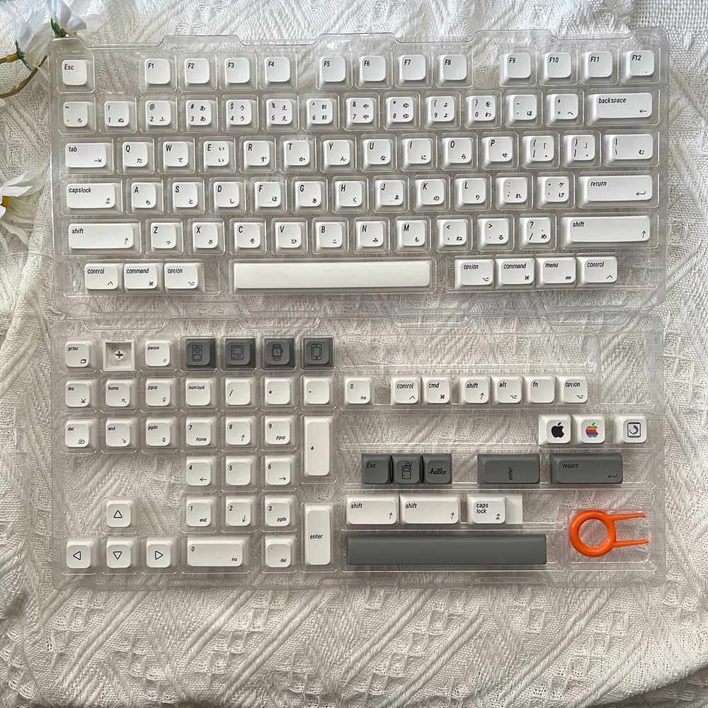 Minimalist สไตล์สีขาว keycaps XDA Profile PBT Keycaps สำหรับ mac ISO ...