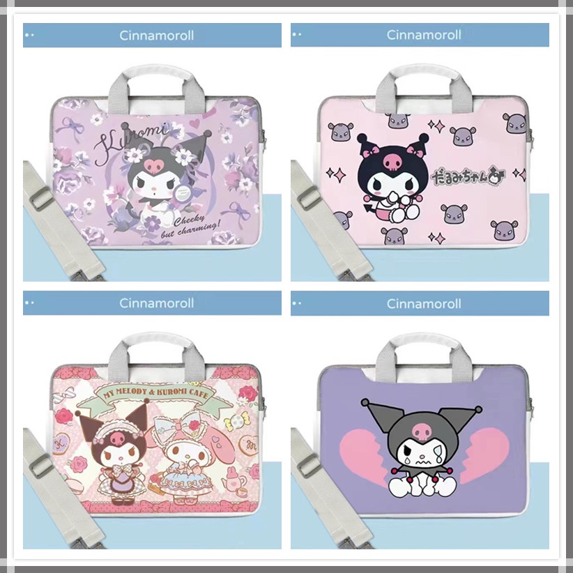 with-shoulder-strap-kuromi-pu-waterproof-laptop-bag-sleeve-laptop-case-cute-12-13-14inch-15-6inches-cartoons-briefcases