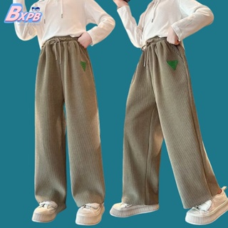 Bxpb- กางเกงขากว้าง ผ้าลูกฟูก ระบายอากาศ ทรงหลวม สไตล์เกาหลี สําหรับเด็กผู้หญิง 110-170
