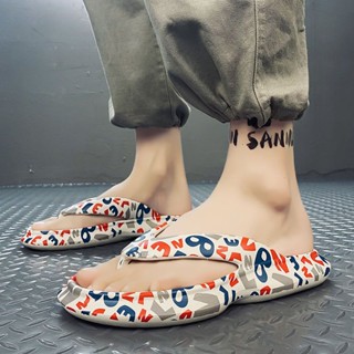 * สไตล์เกาหลี Sandal * รองเท้าแตะคีบสำหรับผู้ชายใส่ข้างนอกในฤดูร้อนปี2022แบบใหม่พื้นหนากันลื่นทนต่อการสึกหรอรองเท้าแตะชา