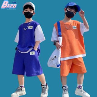 Bxpb- ชุดกีฬา เสื้อแขนสั้น และกางเกง ทรงหลวม ระบายอากาศ ใส่สบาย แฟชั่นฤดูร้อน สําหรับเด็ก 100-170