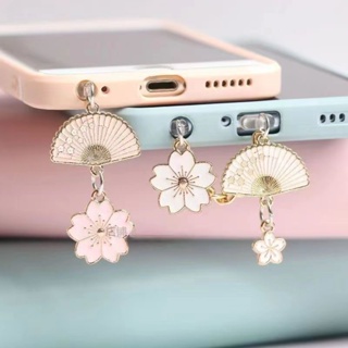 จี้ห้อยโทรศัพท์มือถือ รูปดอกซากุระน่ารัก ชินจัง จุกกันฝุ่นโทรศัพท์ type c จุกกันฝุ่นลําโพง iphone ที่ห้อยโทรศัพท์มือถือ