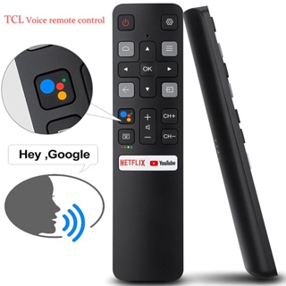 ใหม่ รีโมตคอนโทรล แบบเปลี่ยน สําหรับสมาร์ททีวี TCL Android TV RC802V TCL พร้อมฟังก์ชั่นเสียง Google Netflix YouTube
