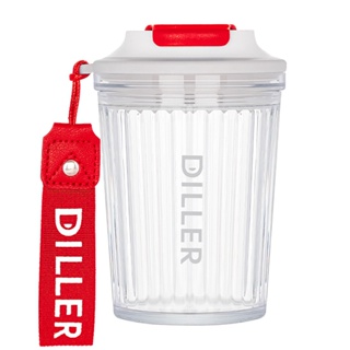 Diller Tritan ขวดน้ํา แก้วกาแฟ ปลอด BPA พร้อมฝาปิด กันรั่วซึม สําหรับดื่ม (500 มล.) DB2303