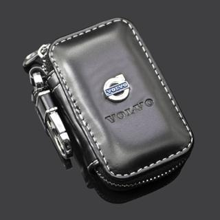 เคสกุญแจรีโมทรถยนต์ หนัง PU มีซิป ลายโลโก้ สีดํา สําหรับ Volvo XC90 XC70 XC60 V40 V50 V60 S50 S60 S70 S90 1 ชิ้น 3546923 อุปกรณ์เสริม