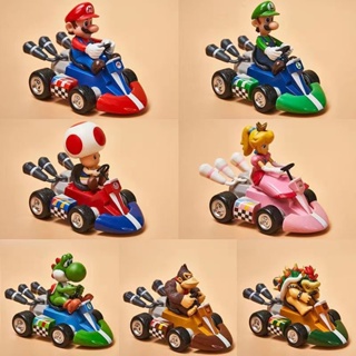 ❏☏☾Super Mario Mario Luigi Yoshi Dragon Princess Karting ดึงกลับ Racing Hand-run Model Ornament Toy