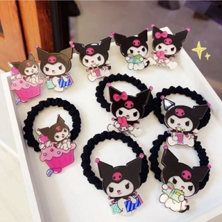 Koro m กิ๊บติดผม kuromi เด็ก ยืดหยุ่น สีดํา สาวหวาน หัวใจ kuromi กิ๊บ kuromi ยางรัดผมเด็ก สีดํา สาวหวาน หัวใจ เรืองแสง ยางรัดผม Cinnamon Dog กิ๊บ 5.8