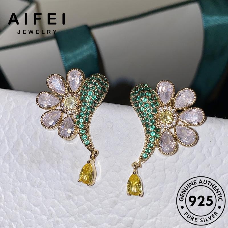 aifei-jewelry-แท้-มรกต-เครื่องประดับ-ซิทริน-ผู้หญิง-หนีบ-เครื่องประดับ-ต่างหู-แฟชั่น-ห่วง-เกาหลี-ตุ้มหู-ทับทิม-หรูหรา-silver-925-เงิน-ไพลิน-ต้นฉบับ-m100