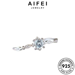 Aifei JEWELRY แหวนเงิน 925 ทรงสี่เหลี่ยม ขนาดเล็ก สไตล์เรโทร สําหรับผู้หญิง R176