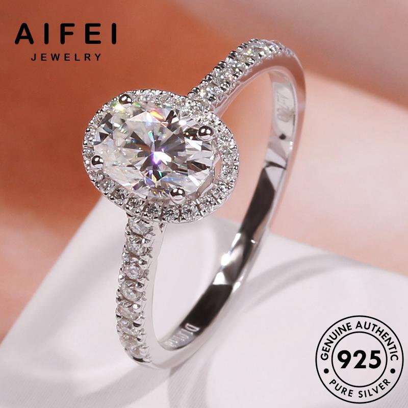 aifei-jewelry-แหวนเงิน-925-ประดับเพชรโมอิส-ทรงวงรี-แฟชั่น-สําหรับผู้หญิง-r307
