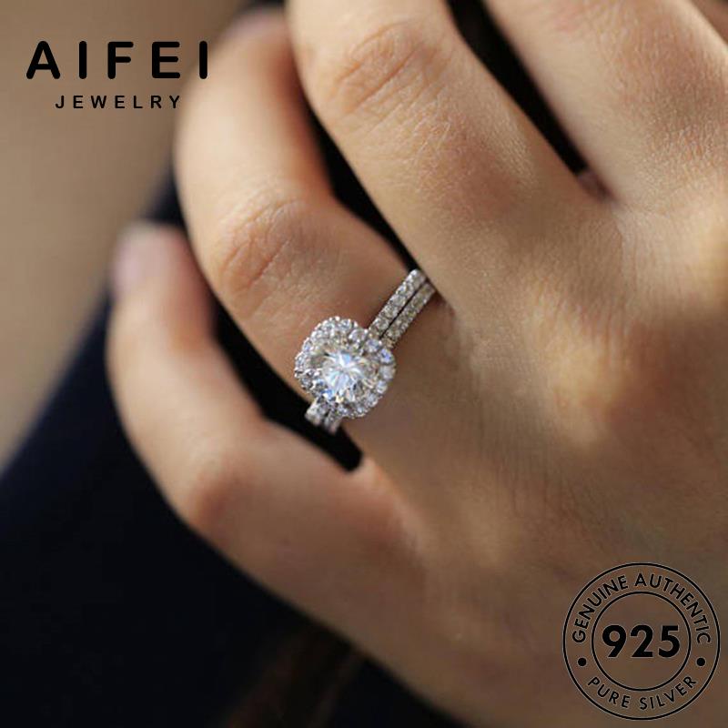 aifei-jewelry-moissanite-แหวนเงิน-925-ประดับเพชร-ทรงสี่เหลี่ยม-คลาสสิก-ของแท้-r386