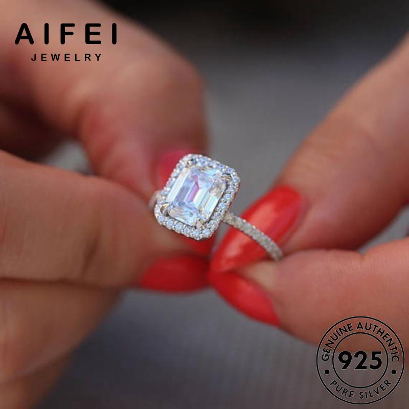 aifei-jewelry-silver-ผู้หญิง-แหวน-เงิน-ต้นฉบับ-925-มอยส์ซาไนท์ไดมอนด์-แฟชั่น-ตารางง่ายๆ-แท้-เครื่องประดับ-เครื่องประดับ-เกาหลี-r1652