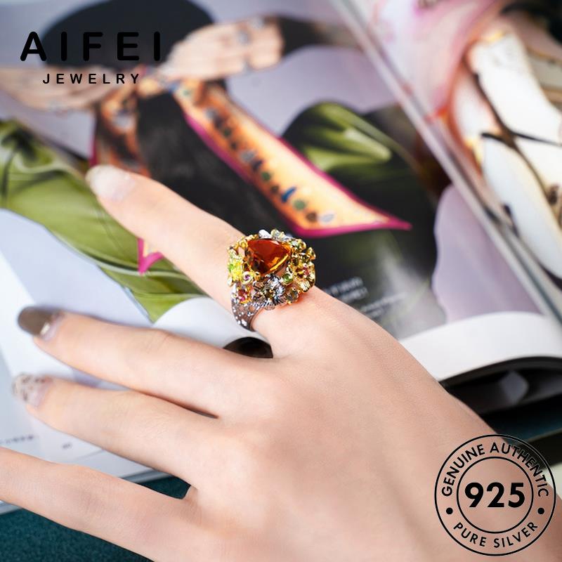 aifei-jewelry-เกาหลี-ต้นฉบับ-925-เงิน-เครื่องประดับ-ทับทิม-เครื่องประดับ-แท้-ไพลิน-แฟชั่น-หรูหรา-แหวน-silver-ผู้หญิง-ซิทริน-มรกต-m103