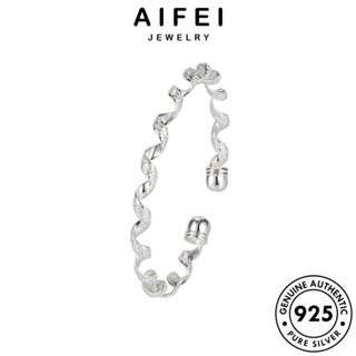 AIFEI JEWELRY 925 เงิน ต้นฉบับ เครื่องประดับ แฟชั่น เครื่องประดับ แท้ ผู้หญิง กำไล Silver ผู้หญิง กำไลข้อมือ เกลียวที่สร้างสรรค์ เกาหลี B279