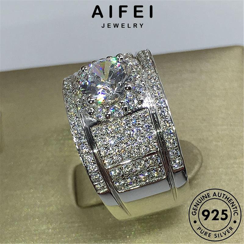 aifei-jewelry-แฟชั่น-มอยส์ซาไนท์ไดมอนด์-ต้นฉบับ-ผู้ชาย-เครื่องประดับ-silver-แหวน-เกาหลี-แท้-925-กว้างหรูหรา-เครื่องประดับ-เงิน-r835