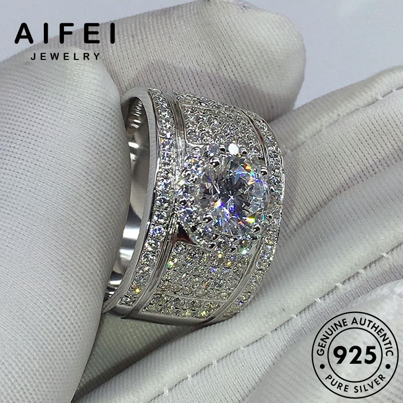 aifei-jewelry-แฟชั่น-มอยส์ซาไนท์ไดมอนด์-ต้นฉบับ-ผู้ชาย-เครื่องประดับ-silver-แหวน-เกาหลี-แท้-925-กว้างหรูหรา-เครื่องประดับ-เงิน-r835