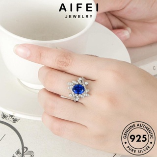 AIFEI JEWELRY แท้ เครื่องประดับ ใบหรูหรา เงิน ต้นฉบับ ผู้หญิง เครื่องประดับ 925 Silver เกาหลี แฟชั่น ทับทิม แหวน R878