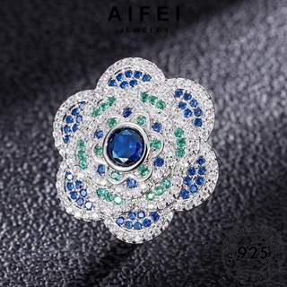 AIFEI JEWELRY เครื่องประดับ ไพลิน ดอกไม้ที่สร้างสรรค์ เงิน Silver ผู้หญิง 925 ต้นฉบับ แหวน เครื่องประดับ เกาหลี แท้ แฟชั่น R929