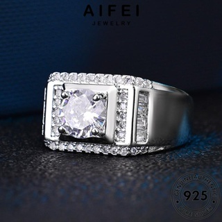 AIFEI JEWELRY แหวน เครื่องประดับ แท้ แฟชั่น ผู้ชาย ครอบงำ 925 Silver เงิน เกาหลี เครื่องประดับ มอยส์ซาไนท์ไดมอนด์ ต้นฉบับ R377