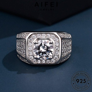 AIFEI JEWELRY ผู้ชาย มอยส์ซาไนท์ไดมอนด์ แหวน แท้ เครื่องประดับ ครอบงำ เงิน 925 เกาหลี Silver แฟชั่น ต้นฉบับ เครื่องประดับ R388