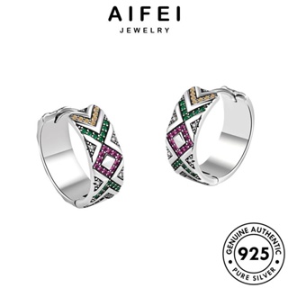 AIFEI JEWELRY ห่วง กลม 925 เครื่องประดับ Silver ตุ้มหู เกาหลี ซิทริน เครื่องประดับ ผู้หญิง แฟชั่น แท้ เงิน ต้นฉบับ หนีบ ต่างหู E22