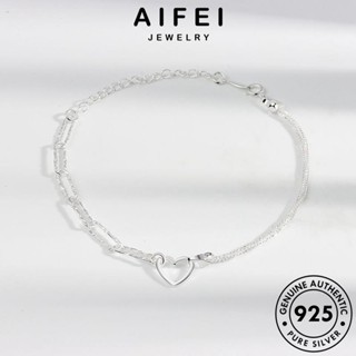 AIFEI JEWELRY เครื่องประดับ เครื่องประดับ ผู้หญิง รักบุคลิกภาพ 925 แฟชั่น ต้นฉบับ เงิน กำไลข้อมือ Silver แท้ กำไล ผู้หญิง เกาหลี B76