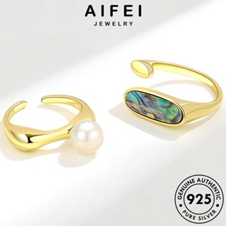AIFEI JEWELRY ต้นฉบับ เกาหลี Silver ผู้หญิง เปลือกหอยวินเทจ แหวน แท้ ไข่มุกทอง เครื่องประดับ เงิน เครื่องประดับ แฟชั่น 925 R25