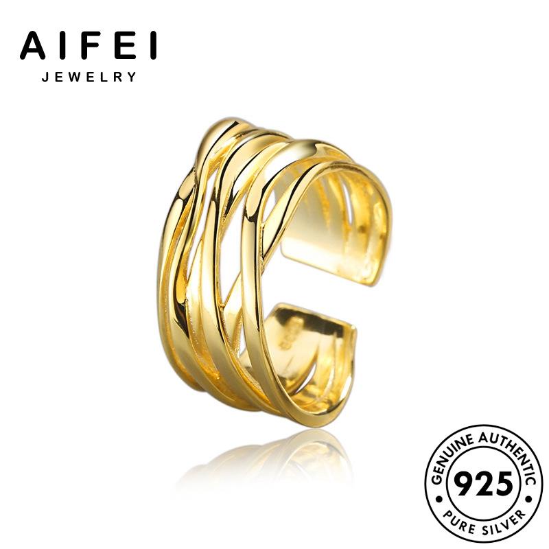 aifei-jewelry-ผู้หญิง-แท้-silver-เครื่องประดับ-925-ต้นฉบับ-เส้นหลายชั้นที่เรียบง่าย-ทอง-เครื่องประดับ-แหวน-แฟชั่น-เกาหลี-เงิน-r90