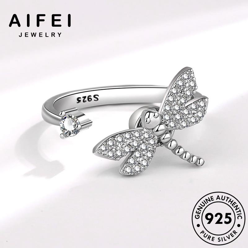 aifei-jewelry-แมลงปอบุคลิกภาพ-ผู้หญิง-เกาหลี-แท้-เงิน-แหวน-มอยส์ซาไนท์ไดมอนด์-ต้นฉบับ-เครื่องประดับ-แฟชั่น-silver-925-เครื่องประดับ-r67