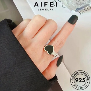 AIFEI JEWELRY Silver แฟชั่น ต้นฉบับ แหวน ผู้หญิง เกาหลี แบล็คไดมอนด์ออบซิเดียน หัวใจย้อนยุค 925 เครื่องประดับ เงิน แท้ เครื่องประดับ R883