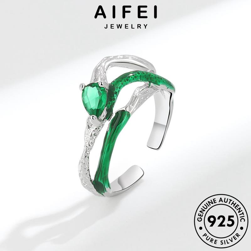 aifei-jewelry-925-เครื่องประดับ-silver-แฟชั่น-ต้นฉบับ-แท้-งูแฟชั่น-ผู้หญิง-เครื่องประดับ-มรกต-แหวน-เกาหลี-เงิน-r932