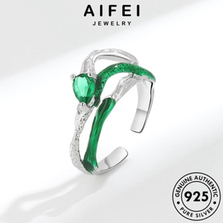 AIFEI JEWELRY 925 เครื่องประดับ Silver แฟชั่น ต้นฉบับ แท้ งูแฟชั่น ผู้หญิง เครื่องประดับ มรกต แหวน เกาหลี เงิน R932