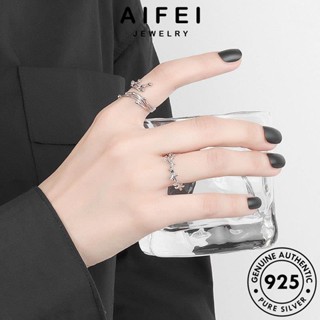 AIFEI JEWELRY เครื่องประดับ เครื่องประดับ พื้นผิวที่เรียบง่าย เงิน ทอง แท้ 925 แหวน เกาหลี ต้นฉบับ ผู้หญิง แฟชั่น Silver R1208