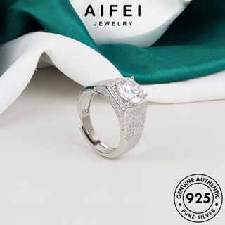 AIFEI JEWELRY เงิน แหวน Silver เครื่องประดับ 925 แท้ เกาหลี แฟชั่น มอยส์ซาไนท์ไดมอนด์ ต้นฉบับ เครื่องประดับ ผู้ชาย หรูหรา R1241