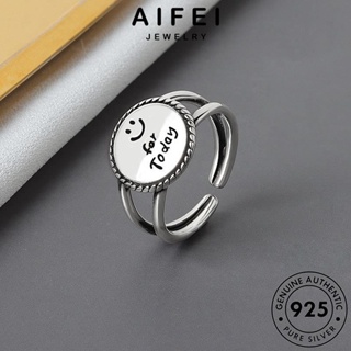 AIFEI JEWELRY Silver แหวน รอยยิ้มย้อนยุค ต้นฉบับ เครื่องประดับ เครื่องประดับ เกาหลี ผู้หญิง แฟชั่น เงิน แท้ 925 R1308