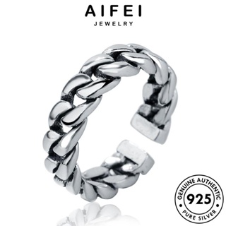 AIFEI JEWELRY เกาหลี แหวน เครื่องประดับ ต้นฉบับ กลวงย้อนยุค ผู้หญิง 925 Silver แฟชั่น เงิน แท้ เครื่องประดับ R1383