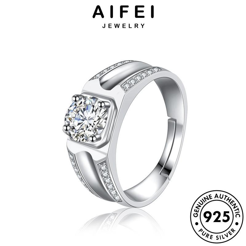 aifei-jewelry-เครื่องประดับ-แหวน-แฟชั่น-silver-มอยส์ซาไนท์ไดมอนด์-ต้นฉบับ-เงิน-เครื่องประดับ-คู่รัก-เกาหลี-925-แท้-r1455